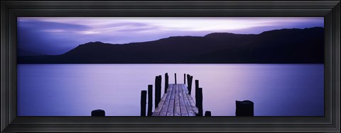 Framed Jetty at Brandelhow Bay, Derwent Water, Lake District National Park, Cumbria, England Print