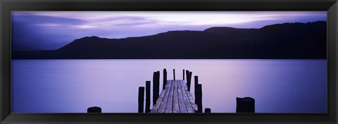 Framed Jetty at Brandelhow Bay, Derwent Water, Lake District National Park, Cumbria, England Print