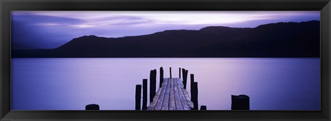 Framed Jetty at Brandelhow Bay, Derwent Water, Lake District National Park, Cumbria, England Print