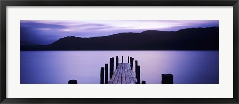 Framed Jetty at Brandelhow Bay, Derwent Water, Lake District National Park, Cumbria, England Print