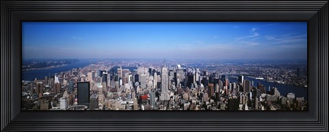 Framed Aerial View, New York City, NYC, New York State, USA Print