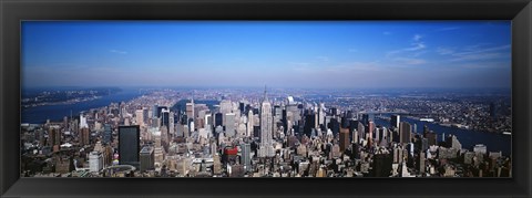 Framed Aerial View, New York City, NYC, New York State, USA Print