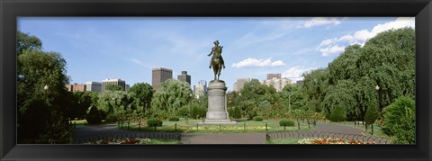 Framed Statue in a garden, Boston Public Gardens, Boston, Massachusetts, USA Print