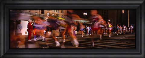 Framed Blurred Motion Of Marathon Runners, Houston, Texas, USA Print