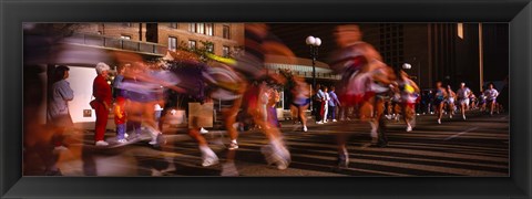 Framed Blurred Motion Of Marathon Runners, Houston, Texas, USA Print