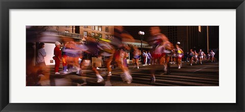 Framed Blurred Motion Of Marathon Runners, Houston, Texas, USA Print