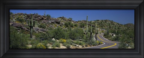 Framed Road Through The Desert, Phoenix, Arizona, USA Print