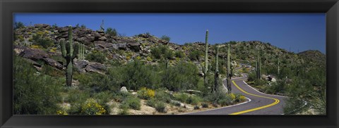 Framed Road Through The Desert, Phoenix, Arizona, USA Print