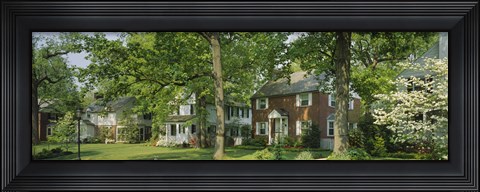 Framed Facade Of Houses, Broadmoor Ave, Baltimore City, Maryland, USA Print
