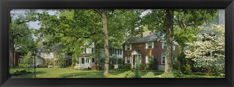 Framed Facade Of Houses, Broadmoor Ave, Baltimore City, Maryland, USA Print