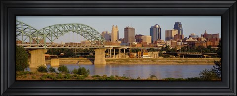 Framed Bridge over a river, Kansas city, Missouri, USA Print