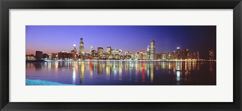Framed USA, Illinois, Chicago, night Print