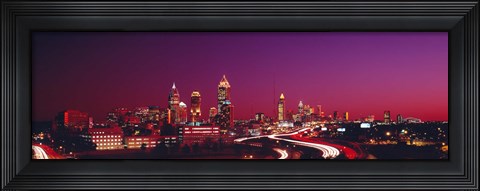 Framed USA, Georgia, Atlanta, night Print
