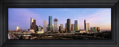 Framed USA, Texas, Houston, twilight Print