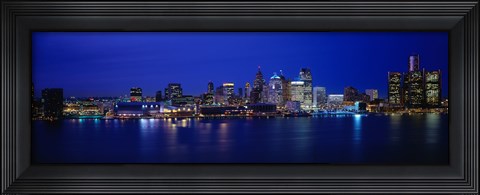 Framed USA, Michigan, Detroit, night Print