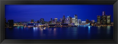 Framed USA, Michigan, Detroit, night Print