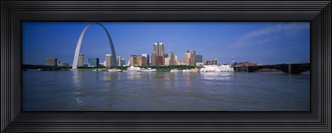Framed Gateway Arch and city skyline viewed from the Mississippi River, St. Louis, Missouri, USA Print