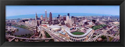 Framed Aerial View Of Jacobs Field, Cleveland, Ohio, USA Print
