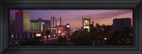 Framed Casinos At Twilight, Las Vegas, Nevada, USA Print