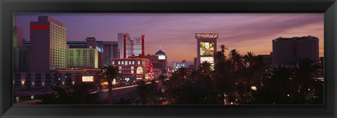 Framed Casinos At Twilight, Las Vegas, Nevada, USA Print