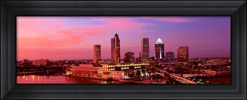 Framed USA, Florida, Tampa , night Print