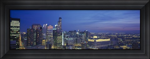 Framed USA, Illinois, Chicago, twilight Print