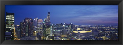 Framed USA, Illinois, Chicago, twilight Print