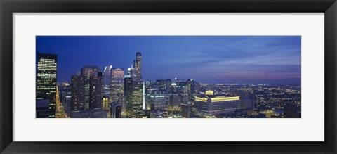 Framed USA, Illinois, Chicago, twilight Print