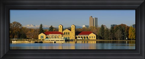 Framed Buildings at the waterfront, City Park Pavilion, Denver, Colorado, USA Print