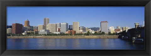 Framed Buildings on the waterfront, Portland, Oregon Print