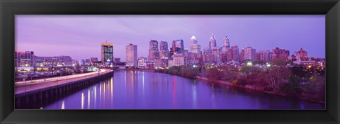 Framed Twilight Philadelphia PA USA Print