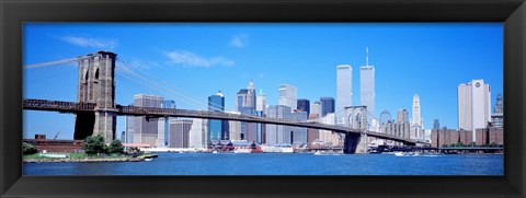 Framed New York Skyline with Twin Towers Print