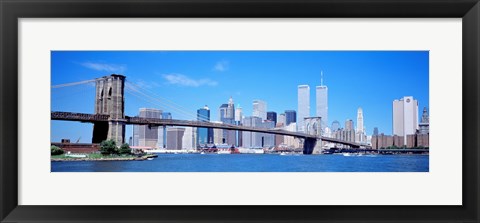 Framed New York Skyline with Twin Towers Print