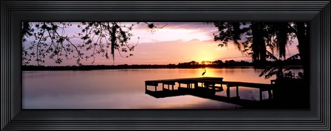 Framed Sunrise Over Lake Whippoorwill, Orlando, Florida, USA Print