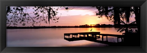 Framed Sunrise Over Lake Whippoorwill, Orlando, Florida, USA Print