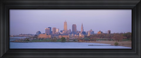 Framed Skyline from the Water, Cleveland, Ohio Print