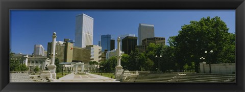 Framed Buildings of Denver Skyline Print