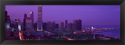 Framed Evening Chicago IL USA Print