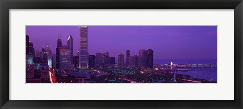 Framed Evening Chicago IL USA Print