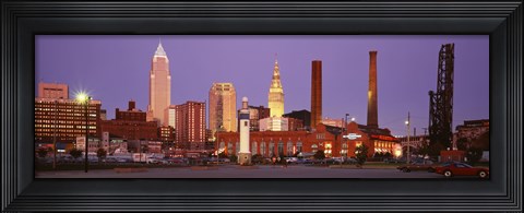 Framed Skyline, Cleveland, Ohio, USA Print