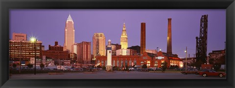 Framed Skyline, Cleveland, Ohio, USA Print