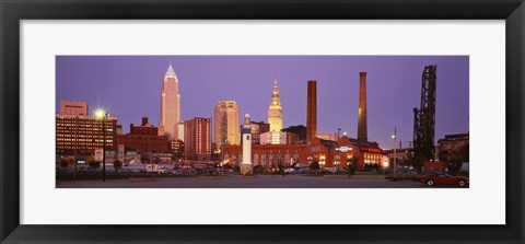 Framed Skyline, Cleveland, Ohio, USA Print
