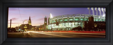 Framed Low angle view of a baseball stadium, Jacobs Field, Cleveland, Ohio, USA Print