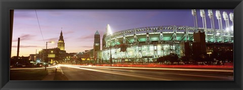 Framed Low angle view of a baseball stadium, Jacobs Field, Cleveland, Ohio, USA Print