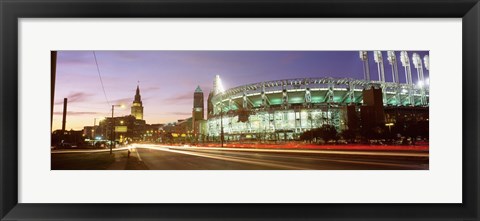 Framed Low angle view of a baseball stadium, Jacobs Field, Cleveland, Ohio, USA Print