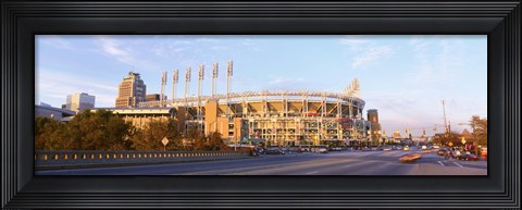 Framed Facade of a baseball stadium, Jacobs Field, Cleveland, Ohio, USA Print