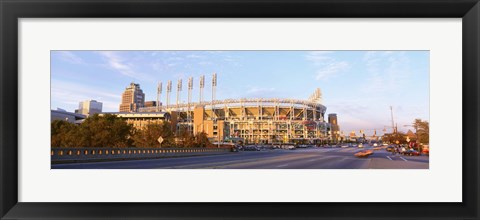 Framed Facade of a baseball stadium, Jacobs Field, Cleveland, Ohio, USA Print