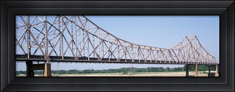 Framed USA, Missouri, St. Louis, Martin Luther King Jr Memorial Bridge over Mississippi River Print