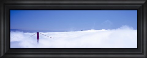 Framed San Francisco Golden Gate Bridge California in smog Print
