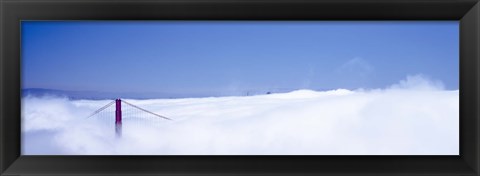 Framed San Francisco Golden Gate Bridge California in smog Print